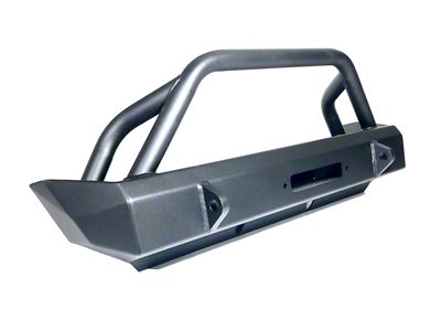 M.O.R.E. Rock Proof Front Bumper with Tube Work; Black (20-24 Jeep Gladiator JT)