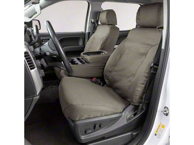 Covercraft Seat Saver Polycotton Custom Front Row Seat Covers; Misty Gray (87-91 Jeep Wrangler YJ w/ High Back Bucket Seats)