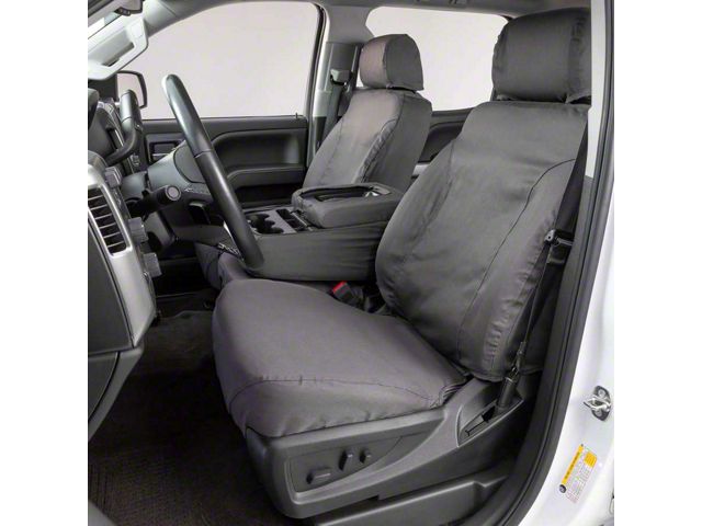 Covercraft Seat Saver Polycotton Custom Front Row Seat Covers; Gray (87-91 Jeep Wrangler YJ w/ High Back Bucket Seats)