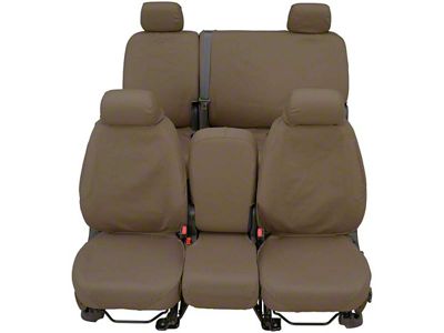 Covercraft Seat Saver Waterproof Polyester Custom Front Row Seat Covers; Taupe (87-91 Jeep Wrangler YJ w/ High Back Bucket Seats)