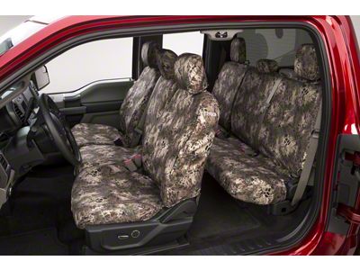 Covercraft Seat Saver Prym1 Custom Front Row Seat Covers; Multi-Purpose Camo (92-95 Jeep Wrangler YJ w/ High Back Bucket Seats)