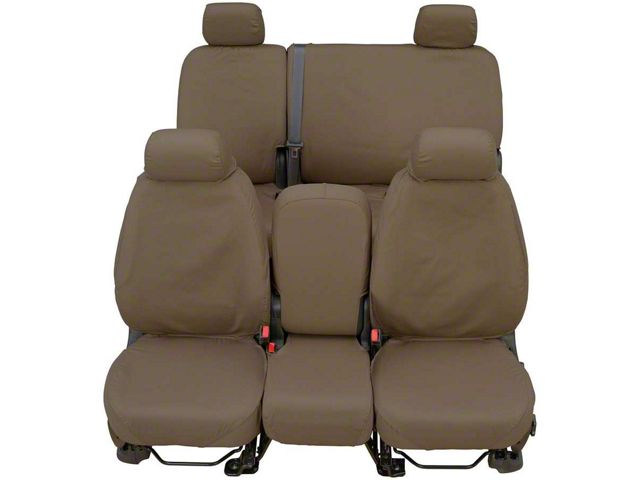 Covercraft Seat Saver Waterproof Polyester Custom Front Row Seat Covers; Taupe (07-10 Jeep Wrangler JK w/o Seat Air Bags)