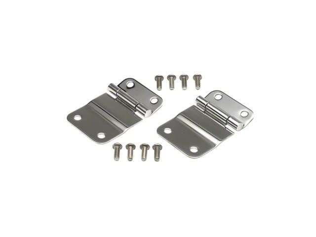 Tailgate Hinge; Polished Stainless Steel; Pair (77-86 Jeep CJ7)