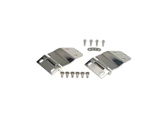 Liftgate Hinge; Polished Stainless Steel; Pair (77-86 Jeep CJ7)