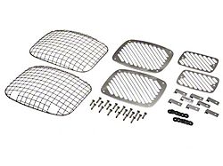 Billet And Wire Mesh Headlight Guard; Polished Stainless Steel; Set of 6 (87-95 Jeep Wrangler YJ)