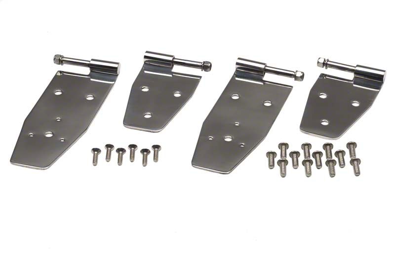 Jeep Wrangler Hardtop Door Hinge; Polished Stainless Steel; Set of 4 ...