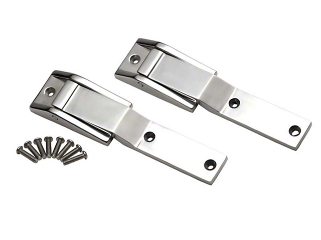 Tailgate Hinge; Polished Stainless Steel; Pair (97-04 Jeep Wrangler TJ)
