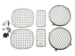 Wire Mesh Headlight Guard Set; Polished Stainless Steel; Set of 6 (97-06 Jeep Wrangler TJ)