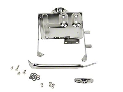 Battery Tray with Support Arm; Polished Stainless Steel (76-86 Jeep CJ5 & CJ7)
