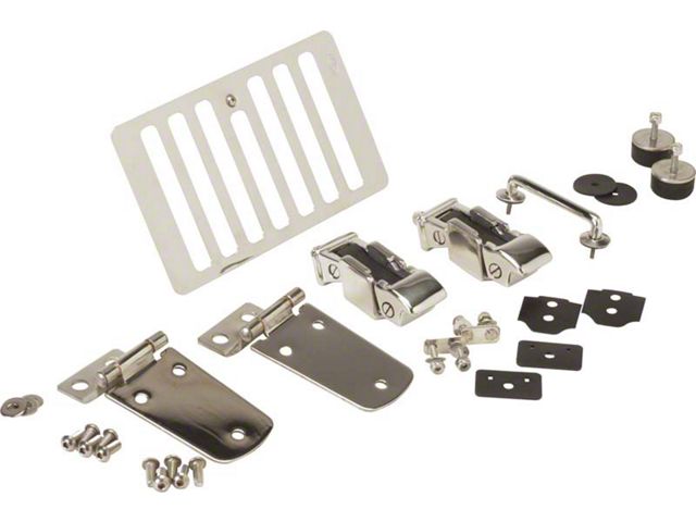 Hood Kit; Polished Stainless Steel (98-06 Jeep Wrangler TJ)