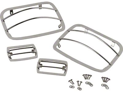 Light Guards; Set of 4; Polished Stainless Steel (87-95 Jeep Wrangler YJ)