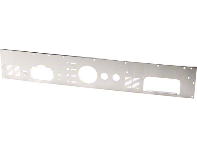 Dashboard Panel Overlay; Polished Stainless Steel (76-86 Jeep CJ5 & CJ7 w/o Radio Opening)
