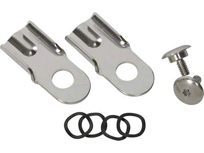 Tailgate Latch Assembly; Polished Stainless Steel; Pair (76-86 Jeep CJ7)