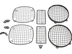Wire Mesh Headlight Guard; Set of 6; Black Powder Coated Stainless Steel (97-06 Jeep Wrangler TJ)