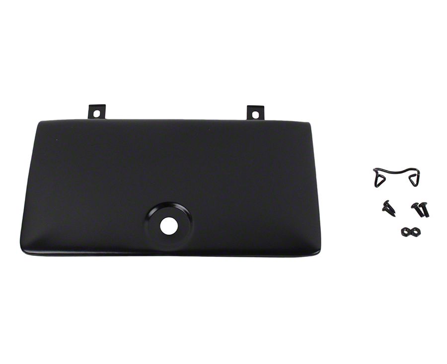 Jeep Wrangler Glove Box Door; Black Powder Coated Stainless Steel (72