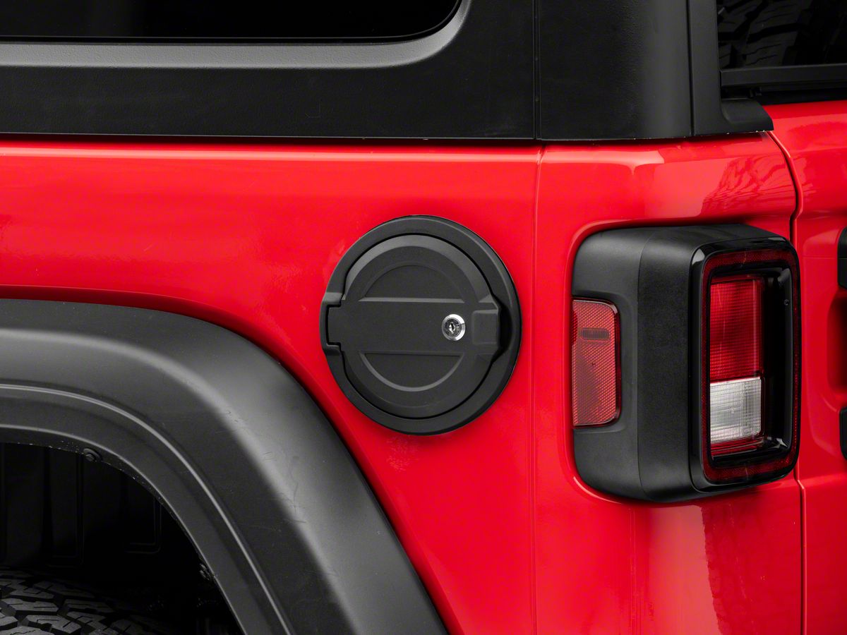 RedRock Jeep Wrangler Locking Aluminum Fuel Filler Door Cover J153595-JL  (18-23 Jeep Wrangler JL, Excluding Diesel) - Free Shipping