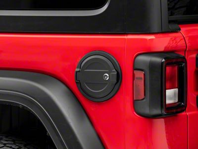 RedRock Locking Aluminum Fuel Filler Door Cover (18-23 Jeep Wrangler JL, Excluding Diesel)