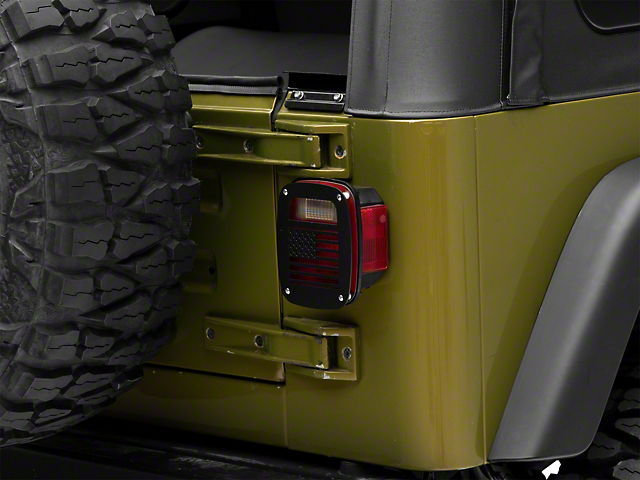 RedRock Tail Light Covers; Old Glory (97-06 Jeep Wrangler TJ)