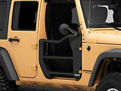 Go Rhino Trailline Front Tube Doors; Textured Black (07-18 Jeep Wrangler JK)