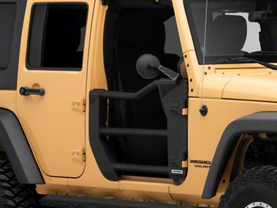 Trailline Front Tube Doors; Textured Black (07-18 Jeep Wrangler JK)