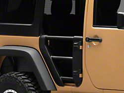 Trailline Rear Tube Doors; Textured Black (07-18 Jeep Wrangler JK 4-Door)