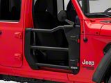 Go Rhino Trailline Front Tube Doors; Textured Black (18-26 Jeep Wrangler JL)