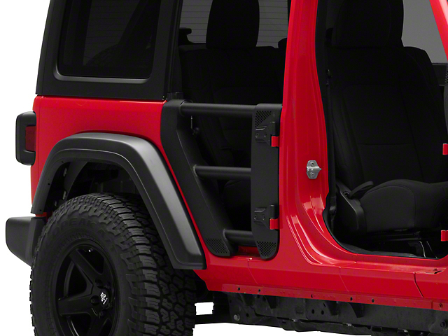 Trailline Rear Tube Doors; Textured Black (20-23 Jeep Gladiator JT)