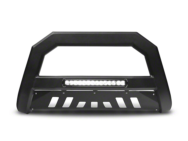 Armordillo AR Series Bull Bar with Aluminum Skid Plate and LED Light Bar; Matte Black (07-09 Jeep Wrangler JK)