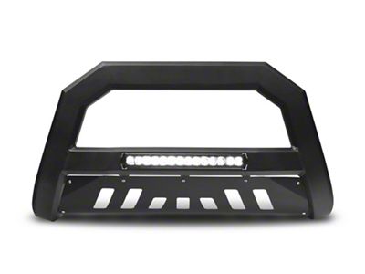 Armordillo AR Series Bull Bar with Aluminum Skid Plate and LED Light Bar; Matte Black (10-18 Jeep Wrangler JK)