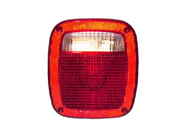 Replacement Tail Light; Chrome Housing; Red/Clear Lens; Passenger Side (81-86 Jeep CJ5 & CJ7)