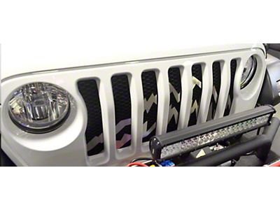 Front Grille; Mountain Peaks Style; Brushed Stainless (18-23 Jeep Wrangler JL)