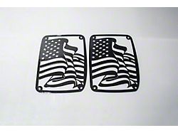 Tail Light Cover; Flag; Black (07-18 Jeep Wrangler JK)