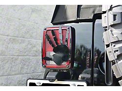 Tail Light Cover; Black Powder Coated; Wave Hand Style; 2-Piece (07-18 Jeep Wrangler JK)