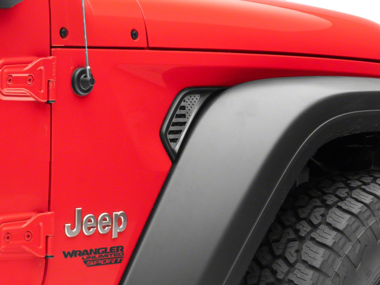 Jeep Wrangler American Flag Side Vent Grille; Brushed (18-24 Jeep ...