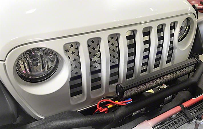 Jeep Wrangler Front Grille; American Flag (18-24 Jeep Wrangler JL ...