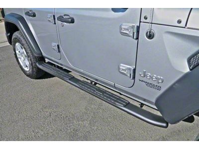 4X Series 4-Inch Oval Side Step Bars; Black (18-24 Jeep Wrangler JL 4-Door)