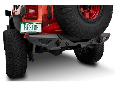 Bestop HighRock 4x4 Granite Series Rear Bumper; Matte Black (18-23 Jeep Wrangler JL)