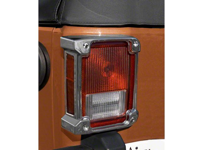 Rugged Ridge Tail Light Covers; Chrome (07-18 Jeep Wrangler JK)