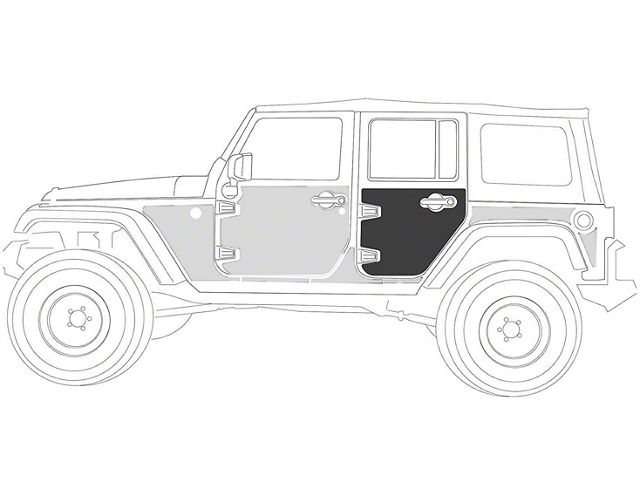 Smittybilt MAG Armor Magnetic Trail Skin for Rear Door; Driver Side (07-18 Jeep Wrangler JK 4-Door)