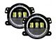 Quake LED Tempest 4-Inch Fog Lights with White DRL Halo and Amber Turn Signal (76-86 Jeep CJ5 & CJ7; 97-18 Jeep Wrangler TJ & JK)