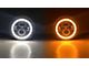 Quake LED Tempest 7-Inch Headlights with White DRL Halo and Amber Turn Signal; Black Housing; Clear Lens (76-86 Jeep CJ5 & CJ7; 97-18 Jeep Wrangler TJ & JK)
