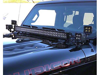 Quake LED Jeep Wrangler A-Pillar Dual Pods and 42-Inch Cowl Light