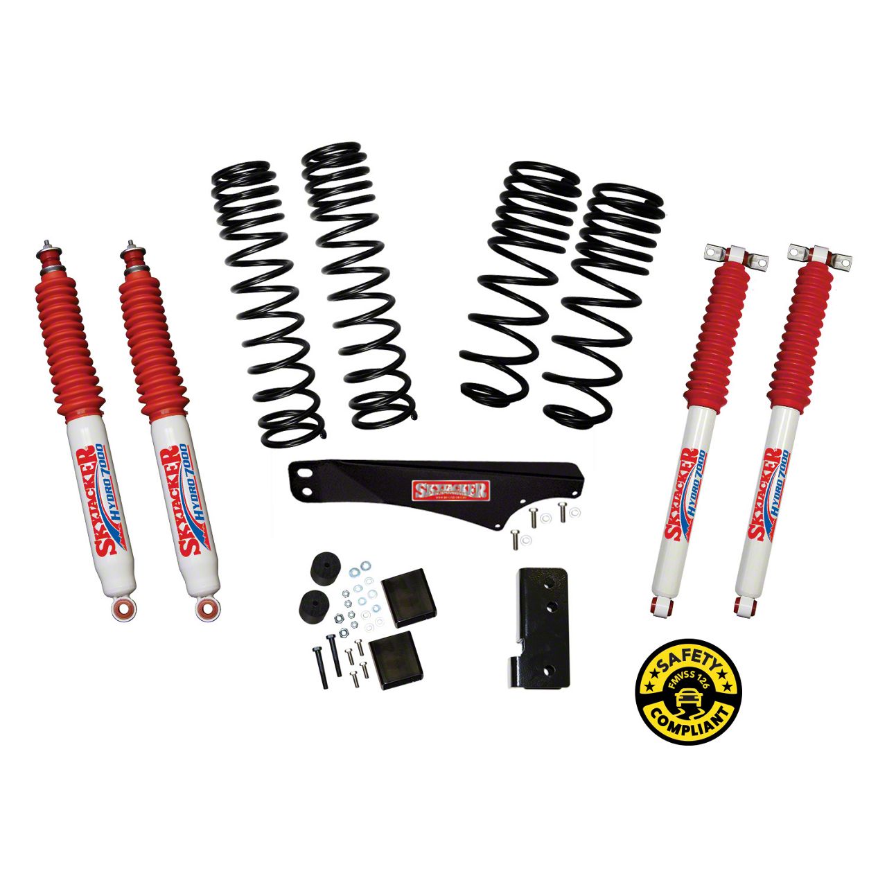 SkyJacker 2 to 2.50-Inch Dual Rate Long Travel Suspension Lift Kit with Hydro Shocks (07-18 Jeep Wrangler JK 4-Door)