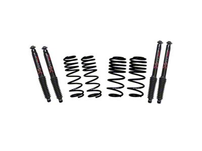 SkyJacker 2 to 2.50-Inch Sport Lowering Coil Springs with Black MAX Shocks (18-23 Jeep Wrangler JL, Excluding Rubicon)