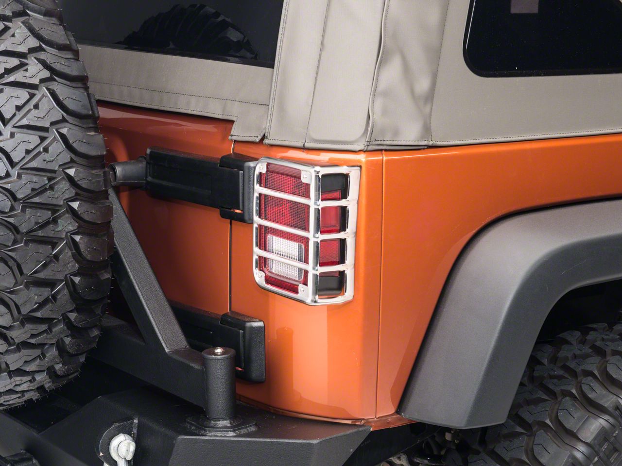 Rugged Ridge Euro Tail Light Guards; Stainless Steel (07-18 Jeep Wrangler  JK)