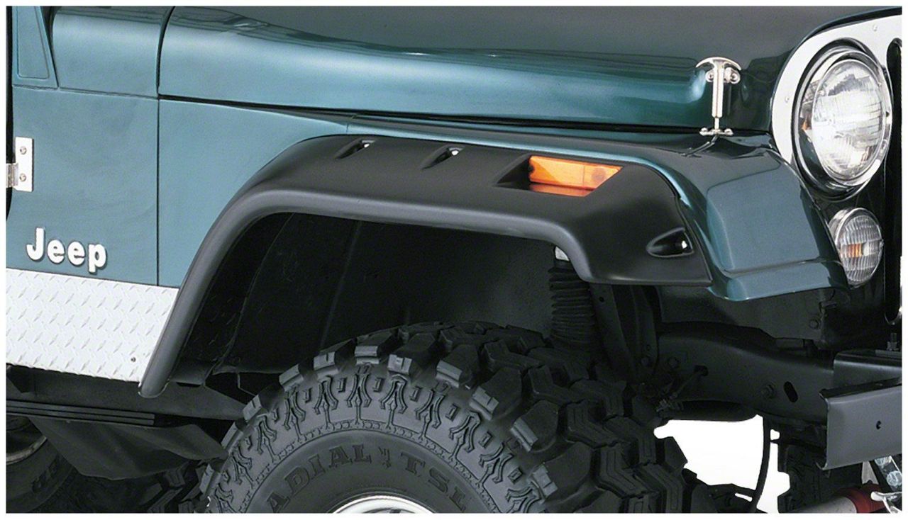 Bushwacker Jeep Wrangler Cut-Out Fender Flares; Front; Matte Black ...