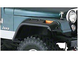 Bushwacker Cut-Out Fender Flares; Rear; Matte Black (66-86 Jeep CJ5 & CJ7)