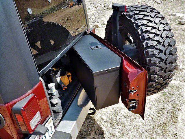 Tailgate Storage Box; Matte Black (07-18 Jeep Wrangler JK w/o Subwoofer)