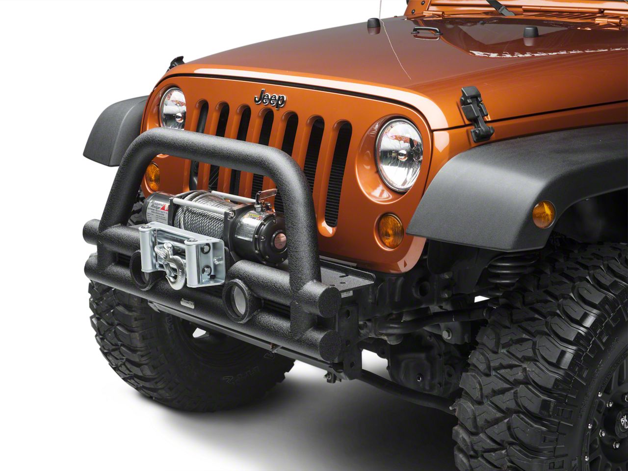 Rugged Ridge Jeep Wrangler Stubby Tube Front Bumper w/ Winch Plate ...