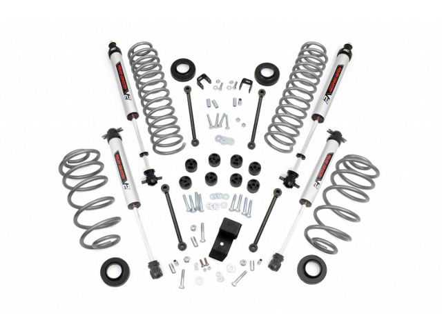 Rough Country 3.25-Inch Suspension Lift Kit with V2 Monotube Shocks (97-02 4.0L Jeep Wrangler TJ)